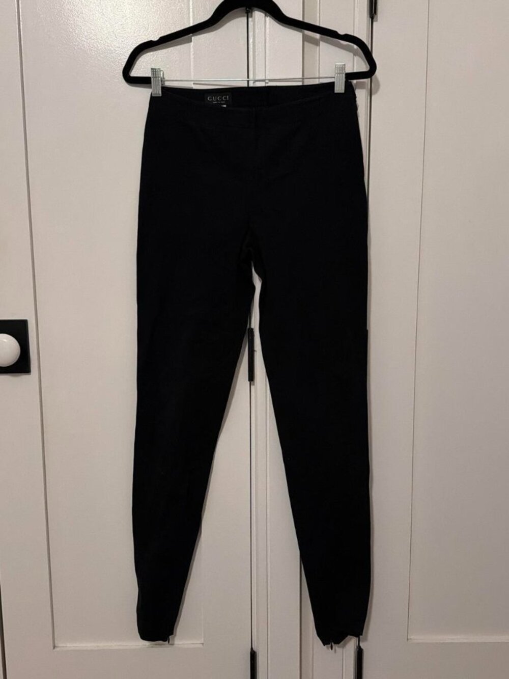 Gucci black high-waisted skinny slacks